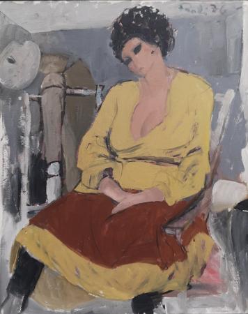 Quadro di Bruno Paoli Nenè e il manichino - olio tela 